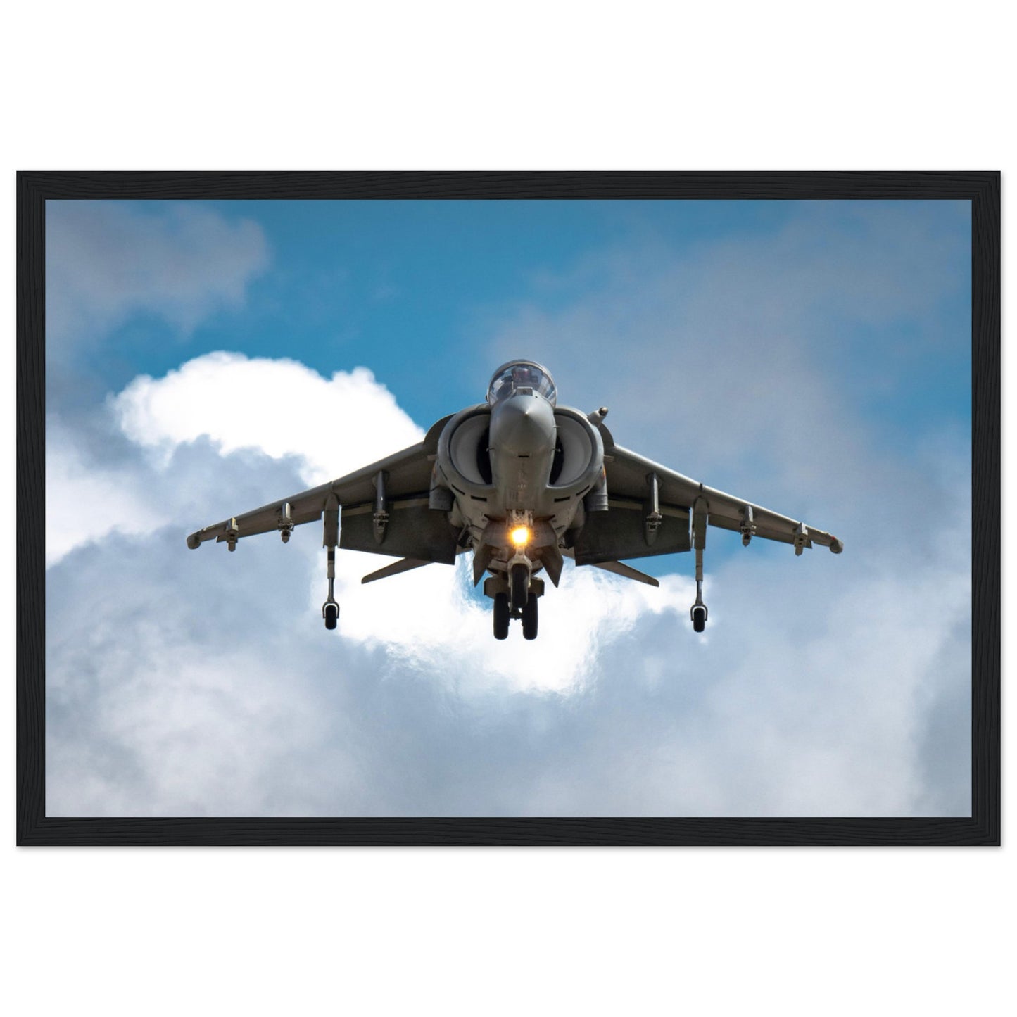 Harrier Jump Jet Framed Print – Stunning Nose-On Aviation Artwork