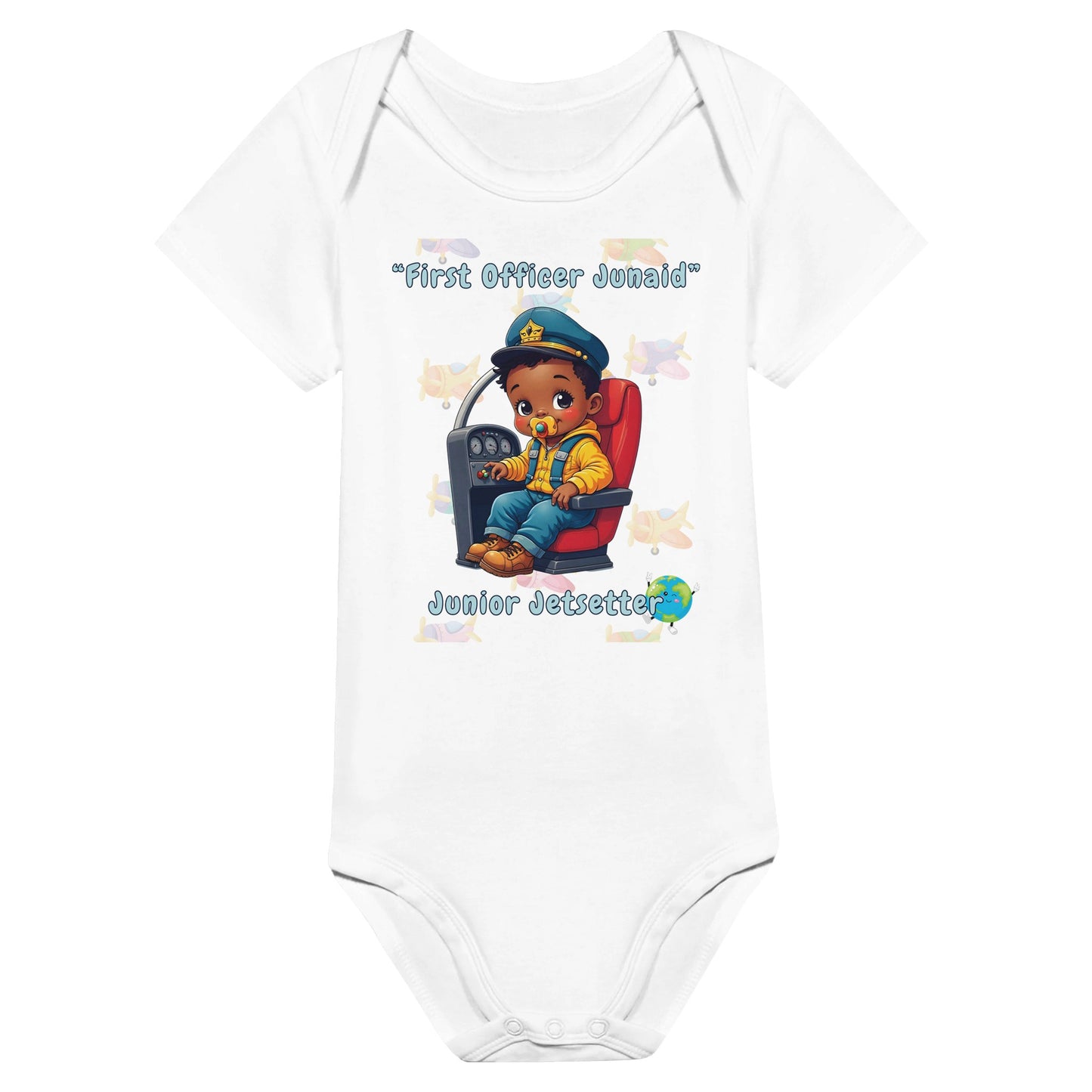 Cute Airplane Print Baby Bodysuit – Aviation-Inspired for Boys