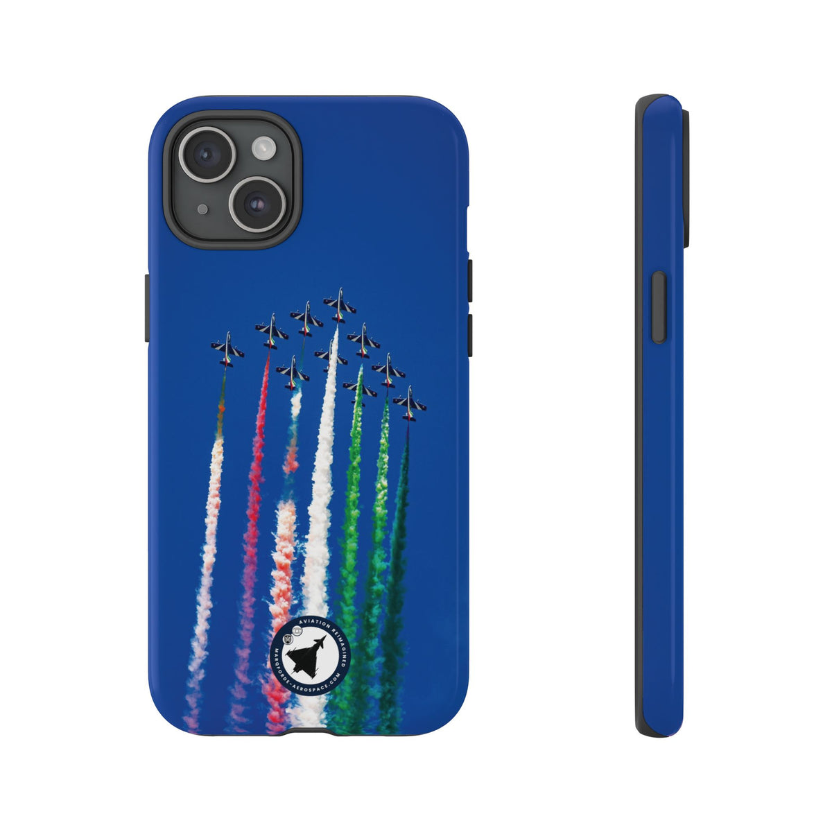 Frecce Tricolori formation trailing tricolour smoke aviation photo iPhone tough phone case – view 2