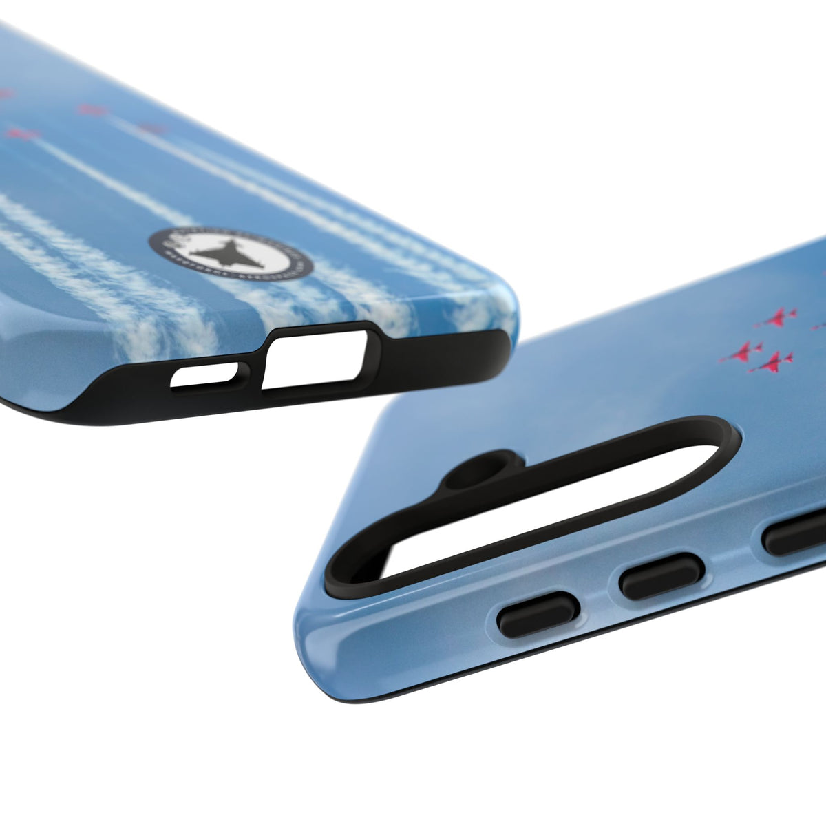 Nine Red Arrows Hawks climbing with white smoke aviation photo Samsung Galaxy tough phone case – view 42