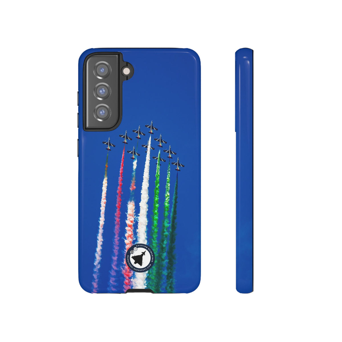 Frecce Tricolori formation trailing tricolour smoke aviation photo Samsung Galaxy tough phone case – view 13