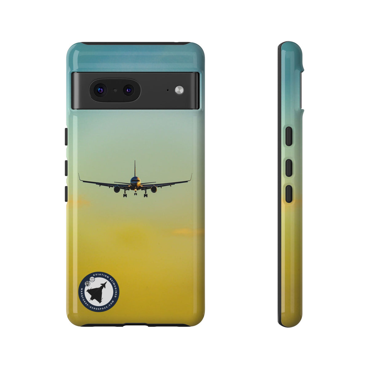 United Airlines Boeing 757 head-on on final approach aviation photo Google Pixel tough phone case – view 2