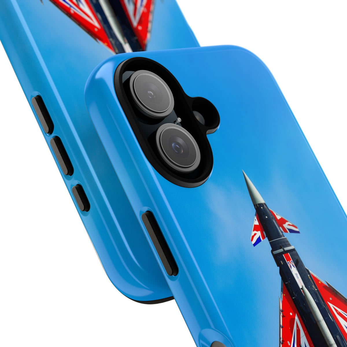 Union Flag Typhoon Blackjack climbing, seen from below aviation photo iPhone tough phone case – view 38