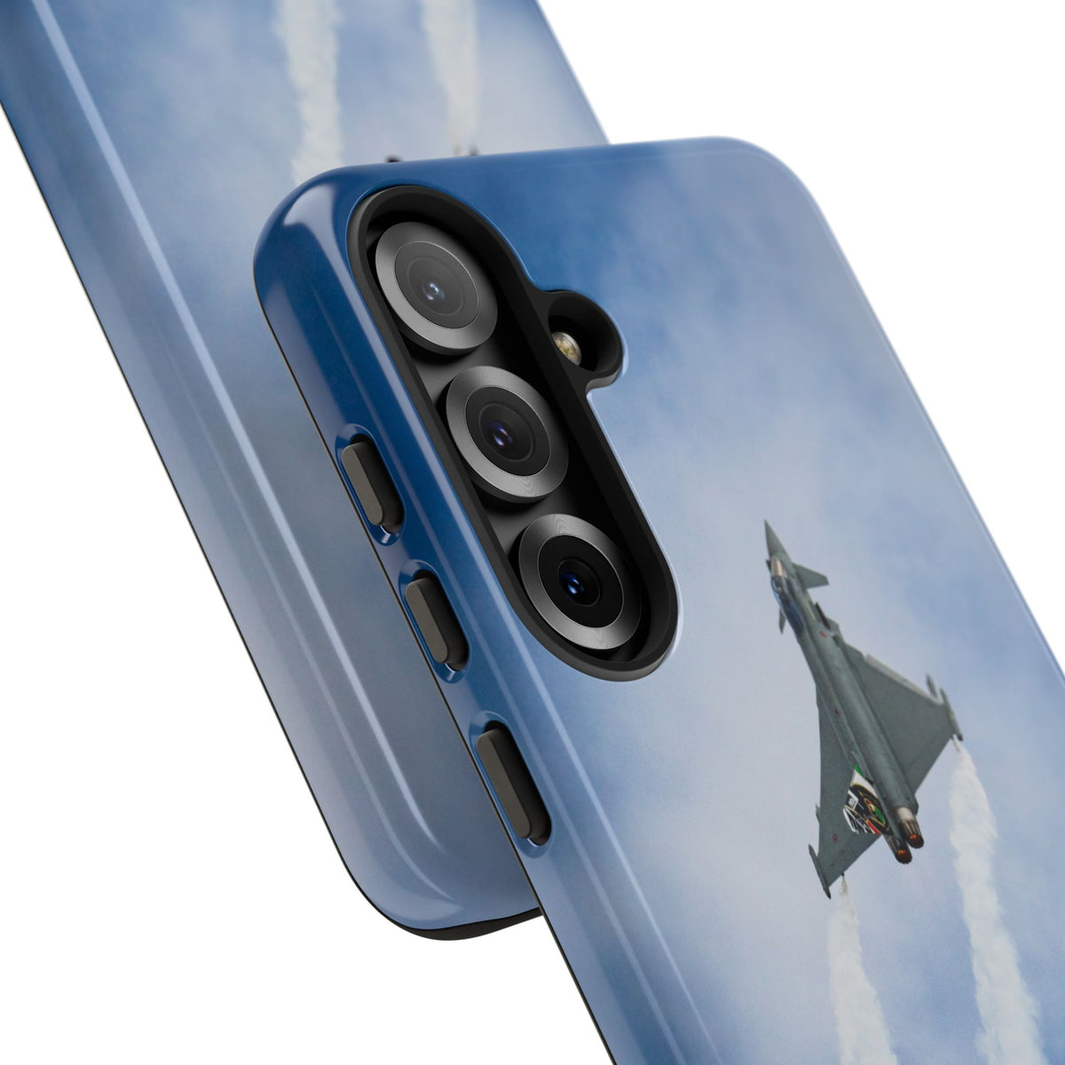 Italian Eurofighter climbing with twin white trails aviation photo Samsung Galaxy tough phone case – view 50