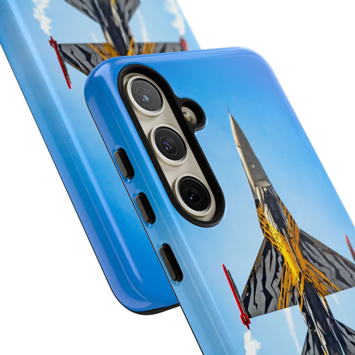 Belgian tiger-striped F-16 climbing vertically aviation photo Samsung Galaxy tough phone case – view 44