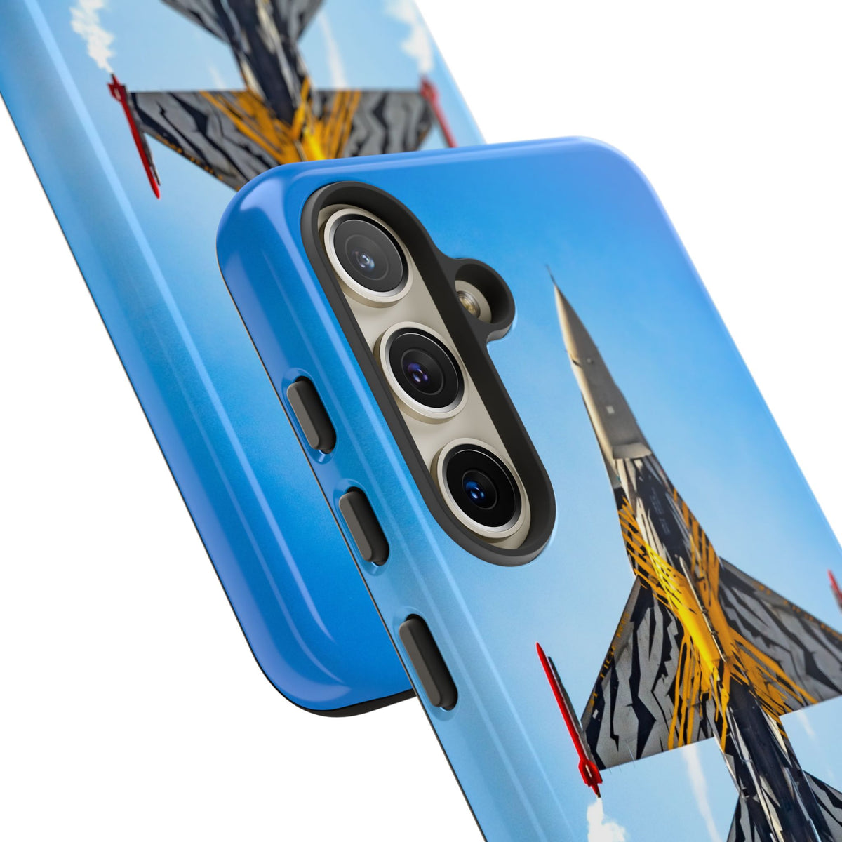 Belgian tiger-striped F-16 climbing vertically aviation photo Samsung Galaxy tough phone case – view 41