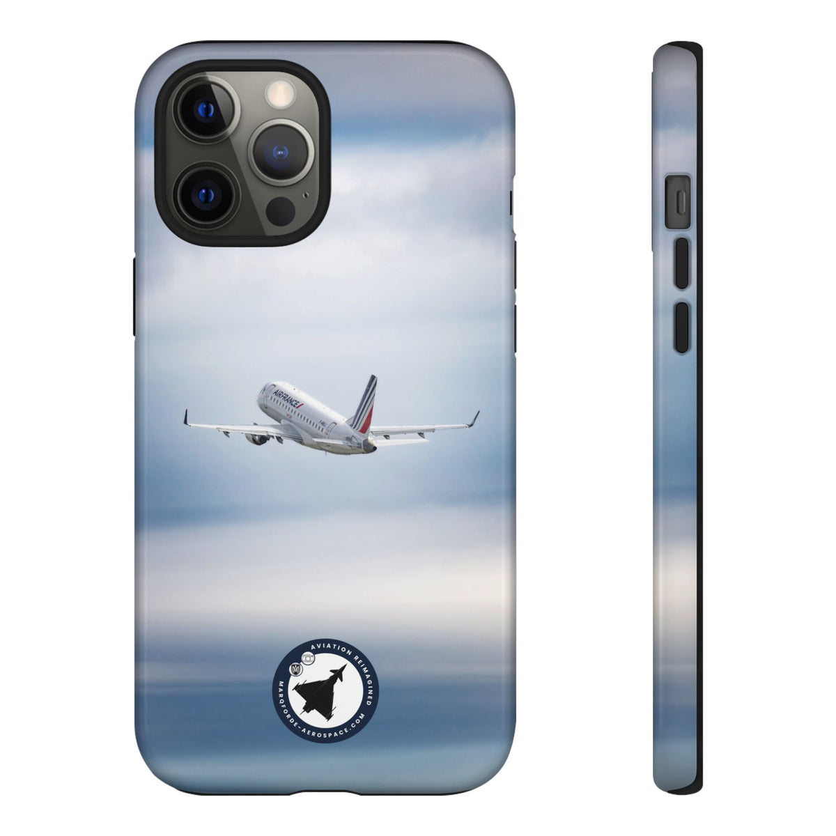 Air France Embraer E190 climbing after take-off aviation photo iPhone tough phone case – view 16