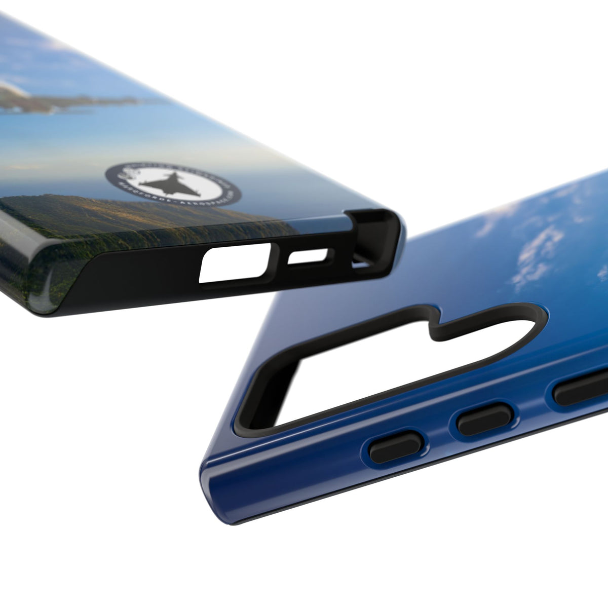 Emirates Airbus A380 climbing head-on over coastline aviation photo Samsung Galaxy tough phone case – view 49