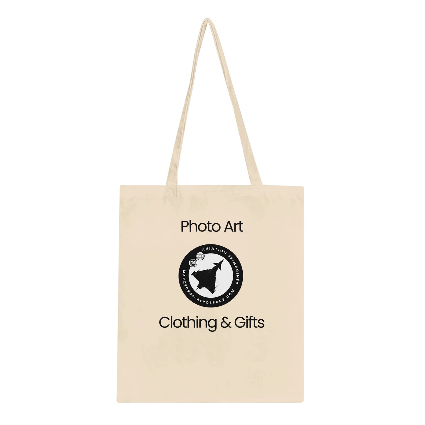 Light-Coloured Aviation Tote Bag with Camera In The Sky Graphic