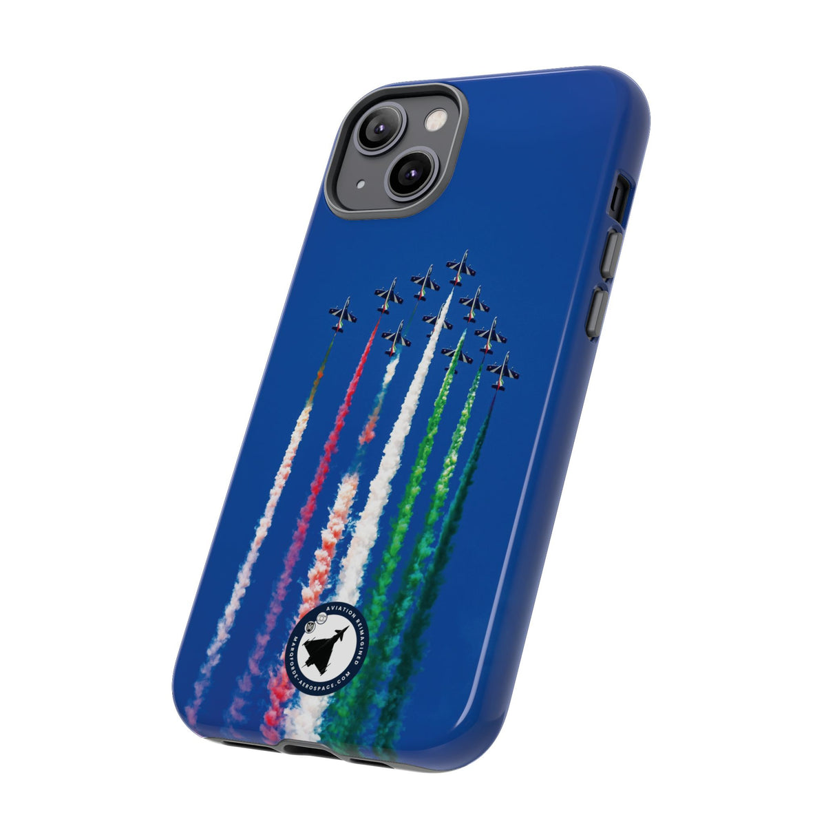 Frecce Tricolori formation trailing tricolour smoke aviation photo iPhone tough phone case – view 35