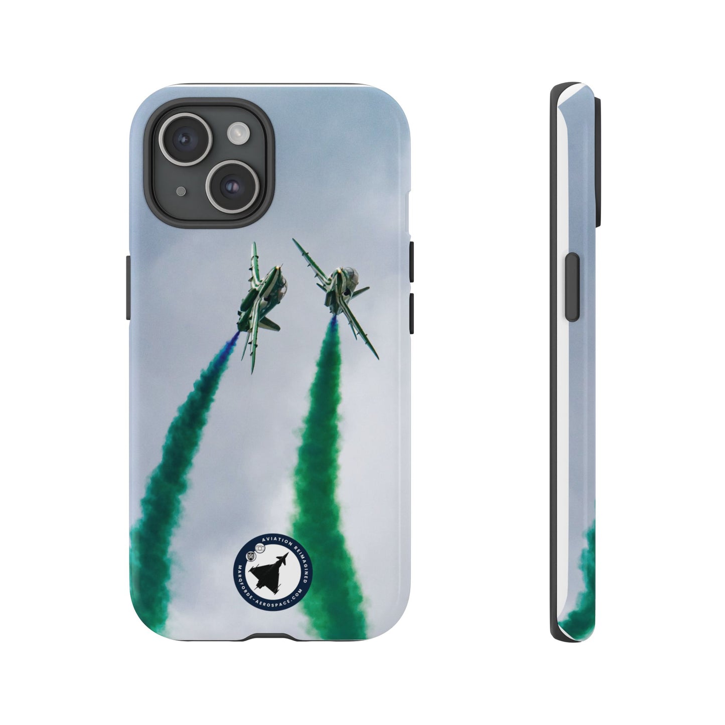 Fighter Jet iPhone Case Featuring Saudi Hawks in Action