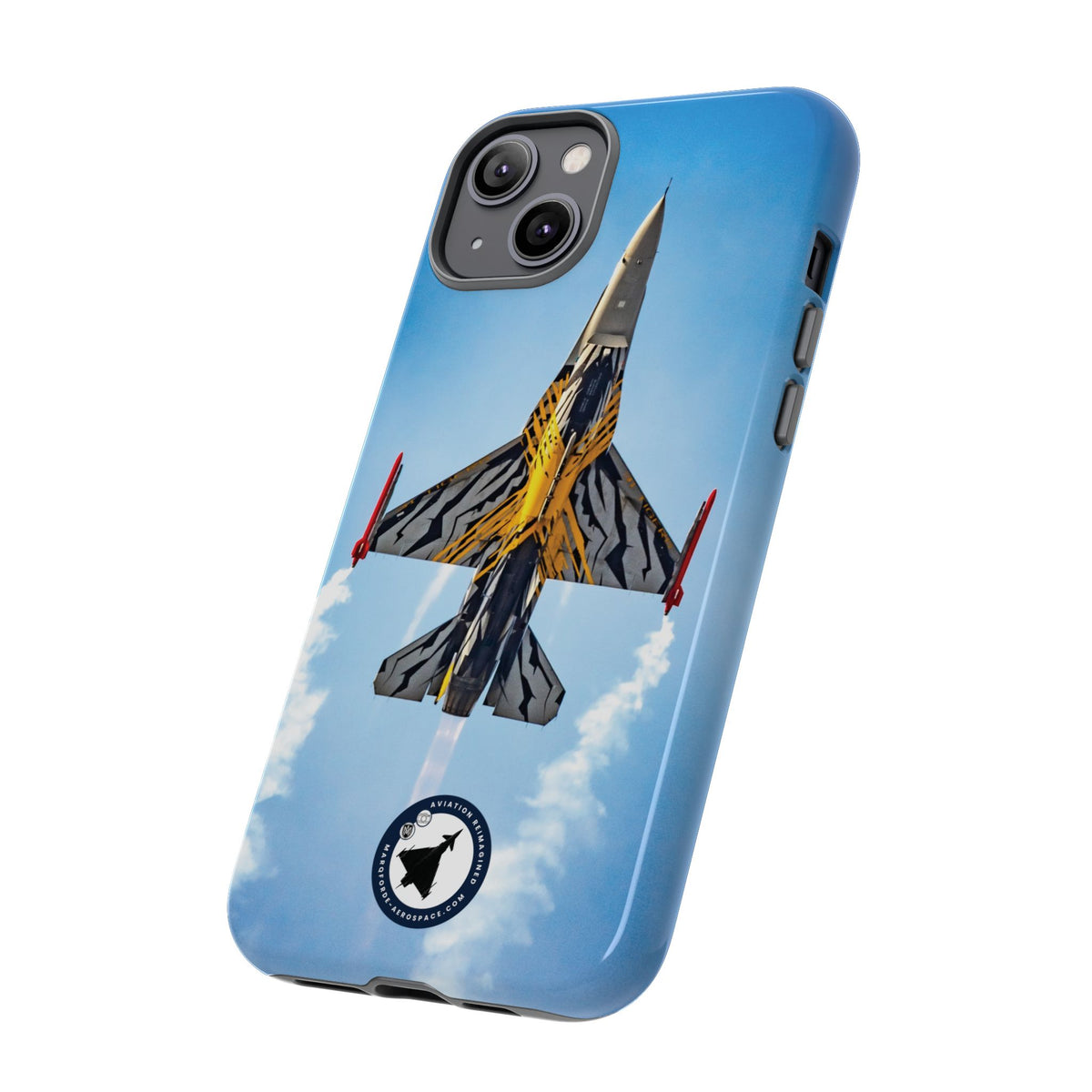Belgian tiger-striped F-16 climbing vertically aviation photo iPhone tough phone case – view 28