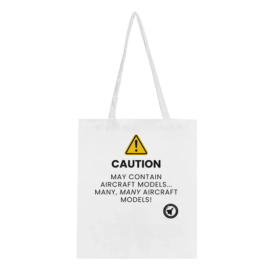 Aviation-Themed Tote Bag – May Contain Aircraft Models Print