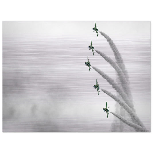 Close-Up of Royal Saudi Hawks Aluminum Print – High-Quality Finish