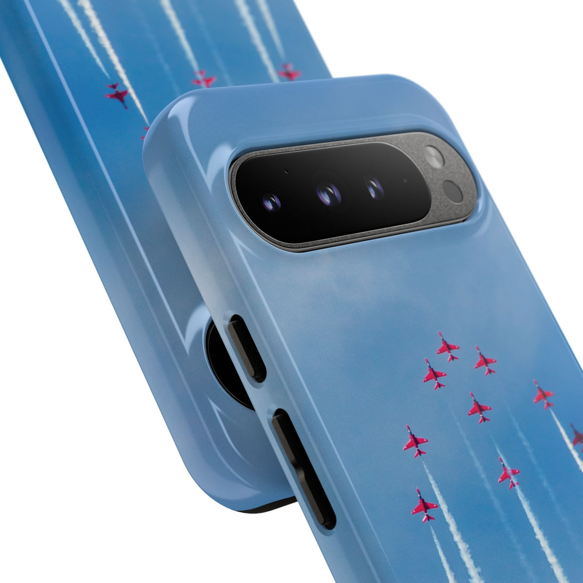 Nine Red Arrows Hawks climbing with white smoke aviation photo Google Pixel tough phone case – view 20