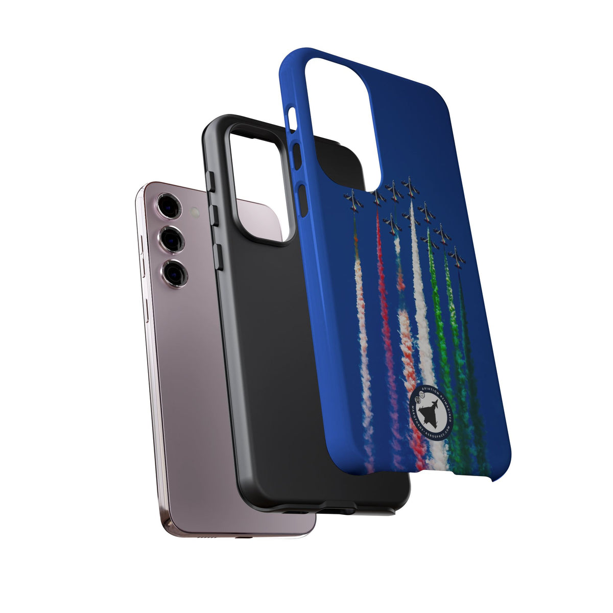 Frecce Tricolori formation trailing tricolour smoke aviation photo Samsung Galaxy tough phone case – view 42