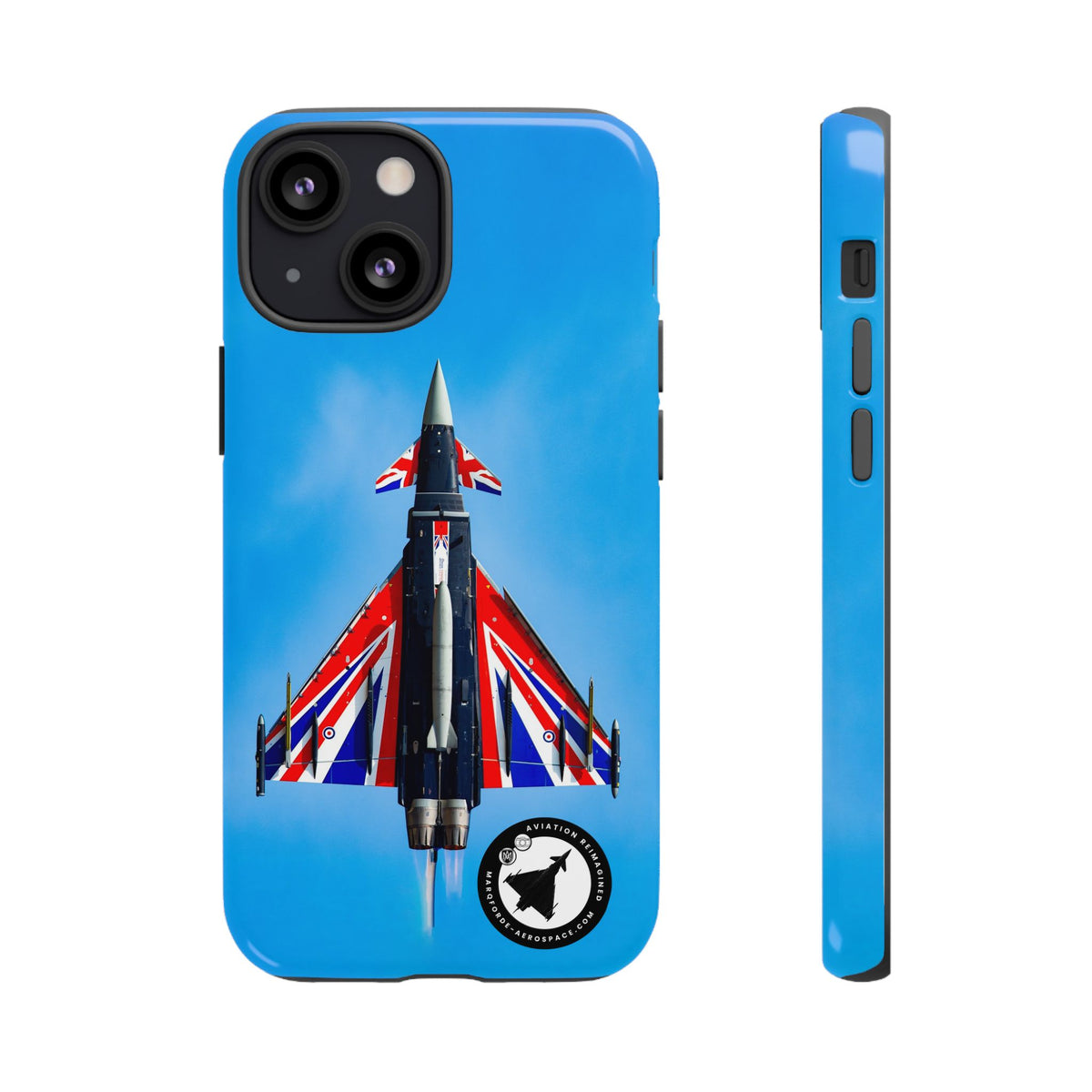 Union Flag Typhoon Blackjack climbing, seen from below aviation photo iPhone tough phone case – view 10
