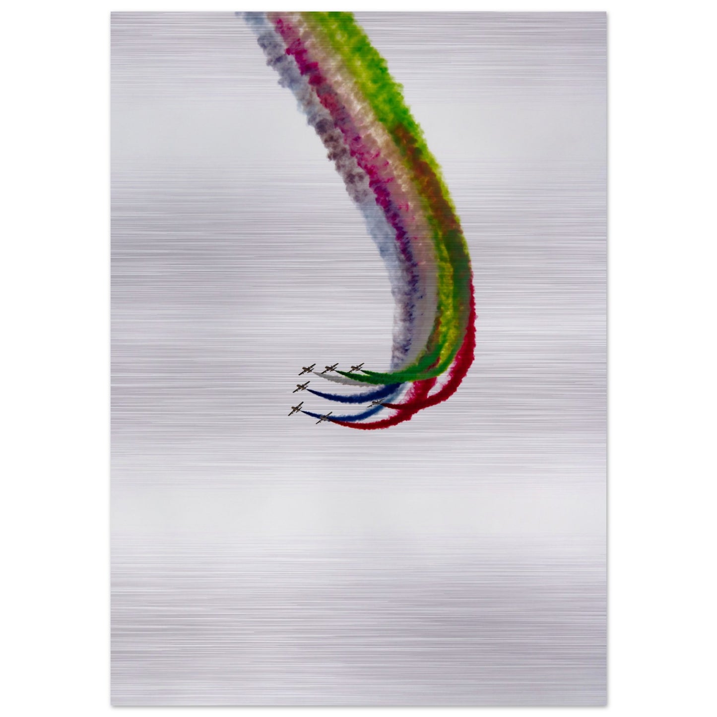 Premium UAE Al-Fursan Brushed Aluminum Art for Aviation Lovers