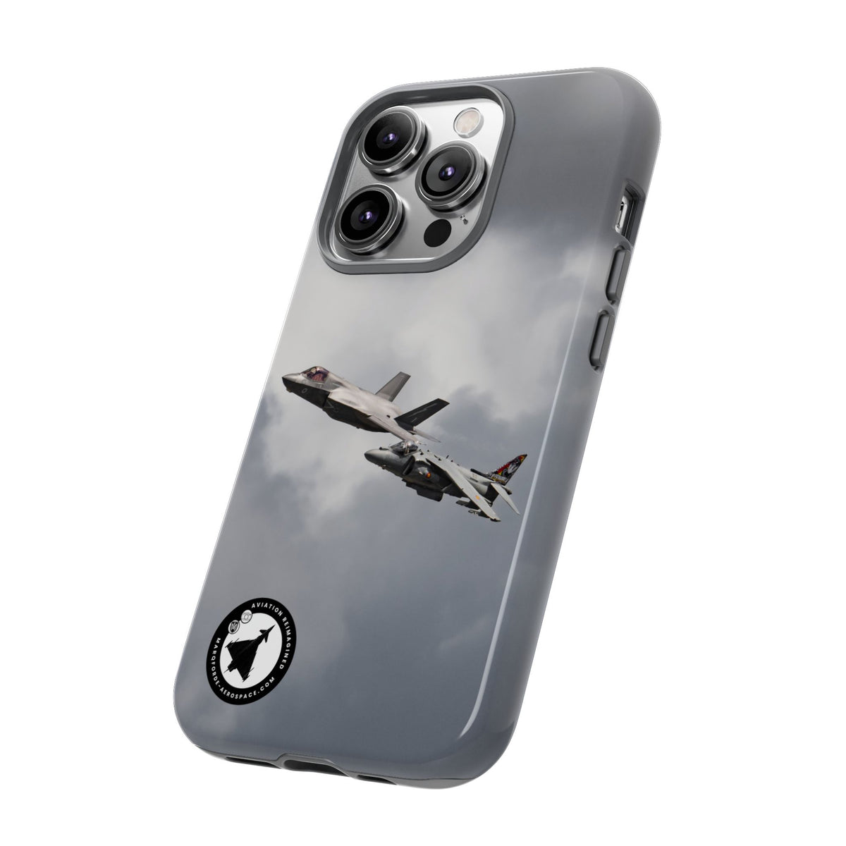RAF F-35B and Spanish Navy Harrier in formation aviation photo iPhone tough phone case – view 19