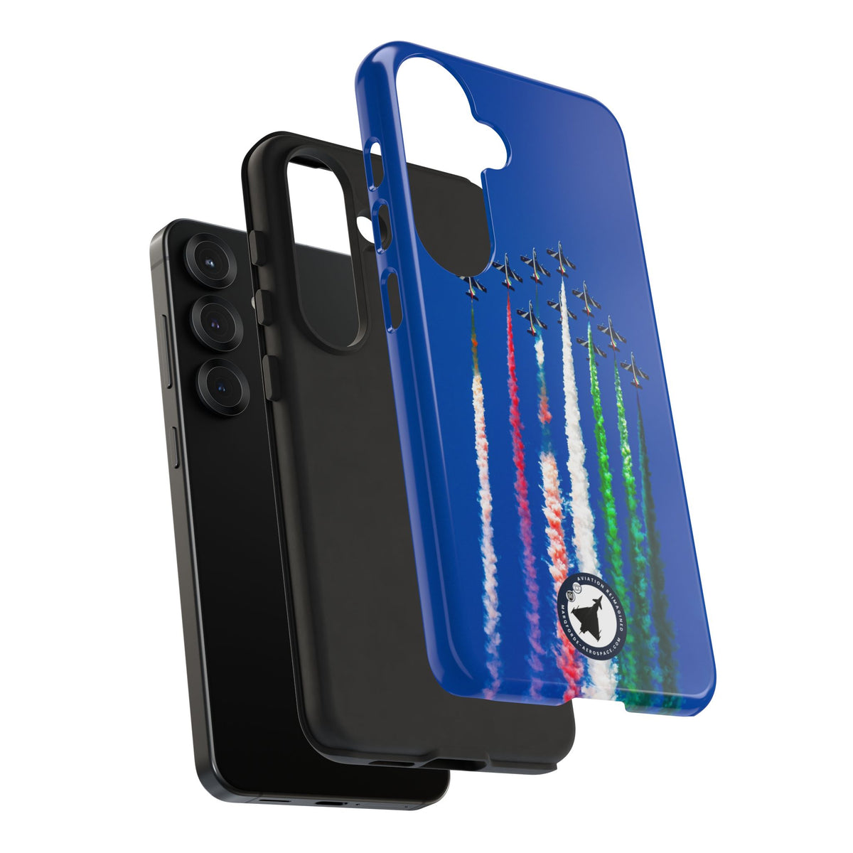 Frecce Tricolori formation trailing tricolour smoke aviation photo Samsung Galaxy tough phone case – view 55
