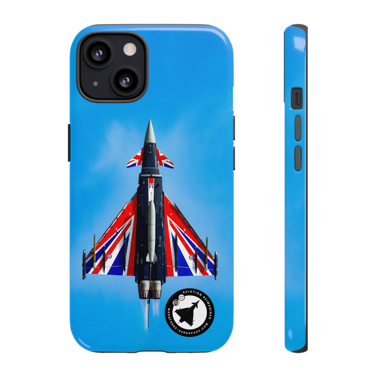 Union Flag Typhoon Blackjack climbing, seen from below aviation photo iPhone tough phone case – view 9