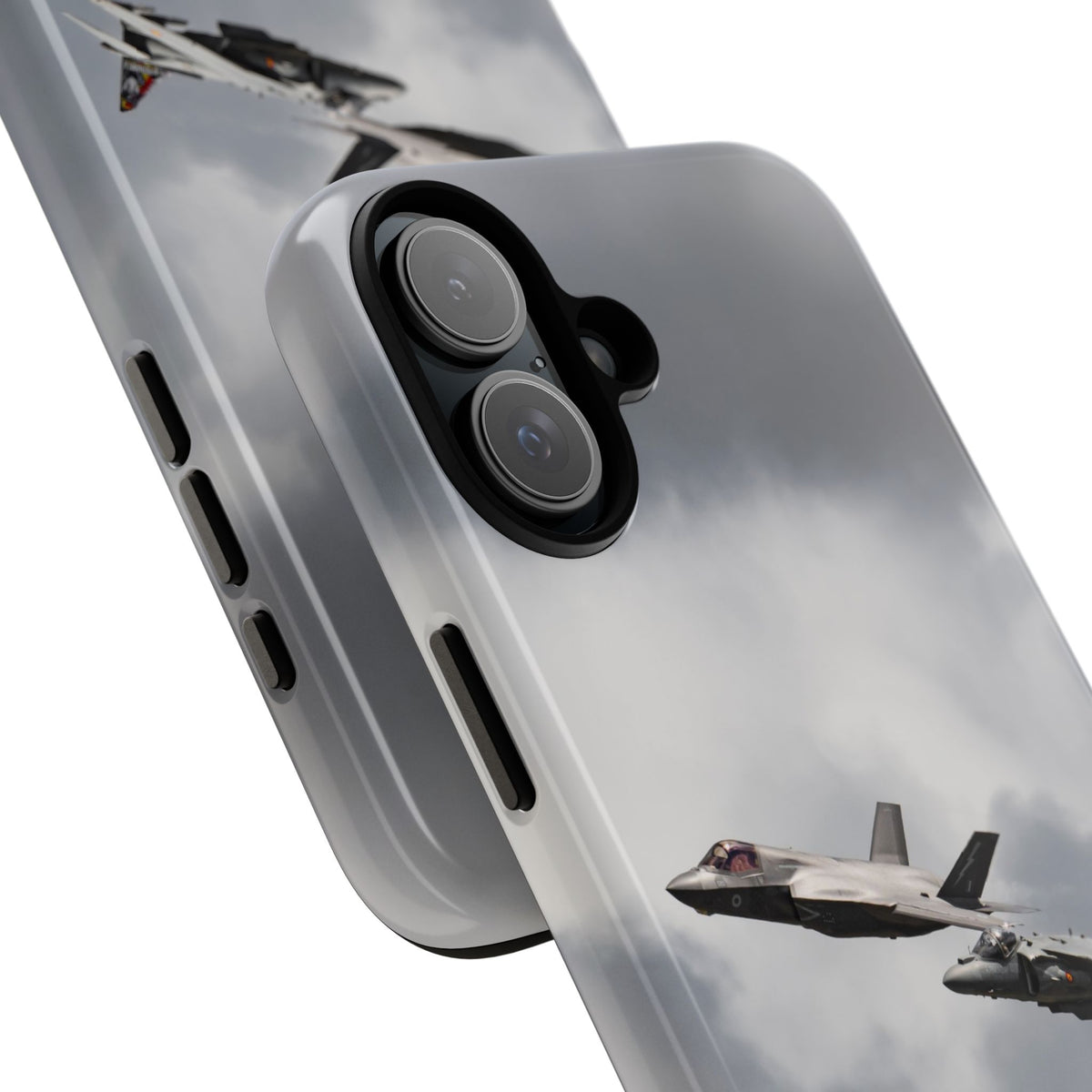 RAF F-35B and Spanish Navy Harrier in formation aviation photo iPhone tough phone case – view 39
