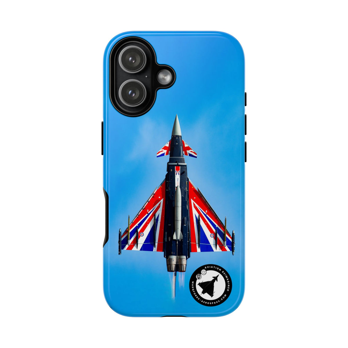 Union Flag Typhoon Blackjack climbing, seen from below aviation photo iPhone tough phone case – view 19