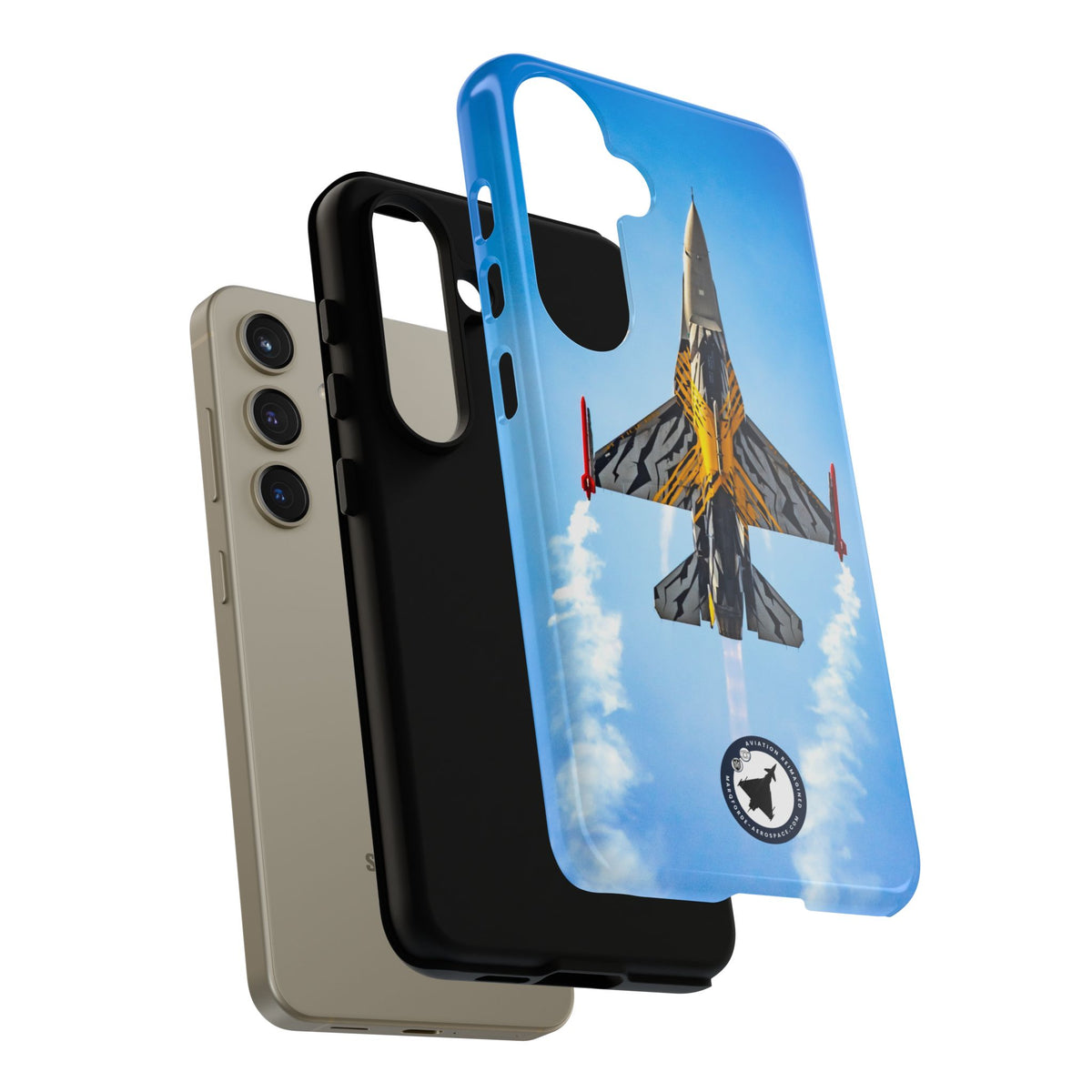 Belgian tiger-striped F-16 climbing vertically aviation photo Samsung Galaxy tough phone case – view 43