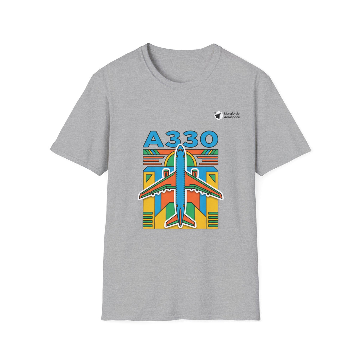Atlantic A330 aviation graphic on a sport grey unisex t-shirt