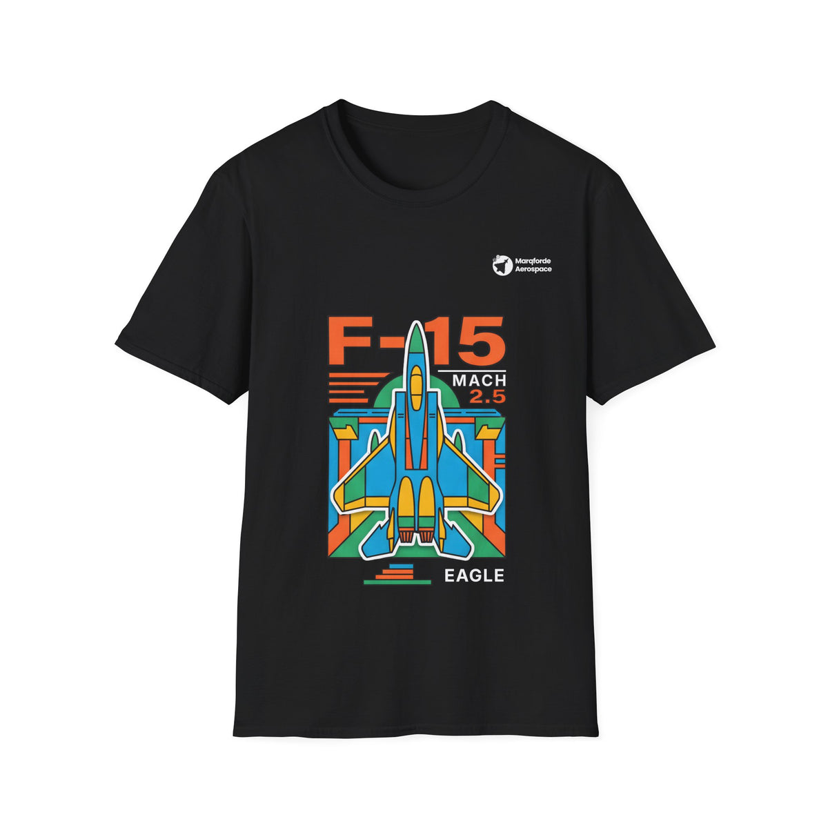 Eagle Energy aviation graphic on a black unisex t-shirt