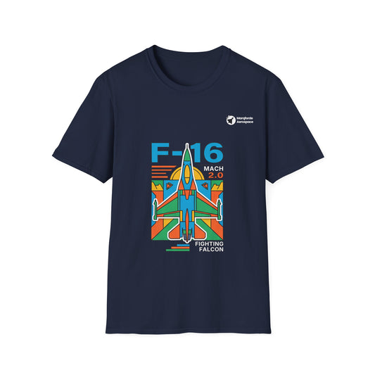 Falcon Fury aviation graphic on a navy unisex t-shirt