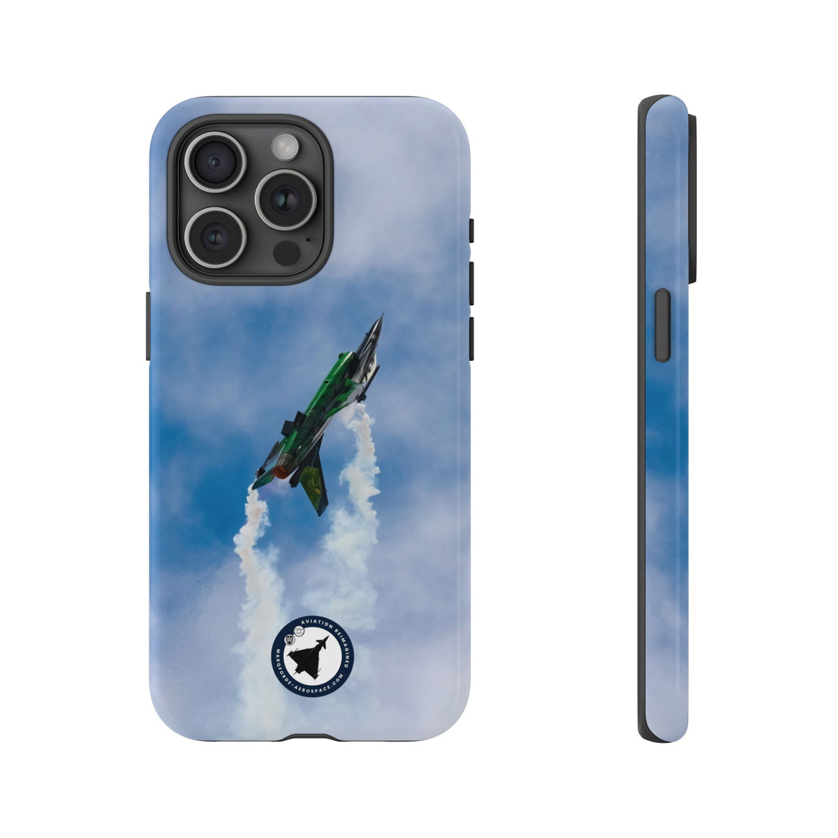 Green and black Belgian F-16 climbing with smoke aviation photo iPhone tough phone case – view 48