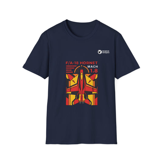 Hornet Heat aviation graphic on a navy unisex t-shirt