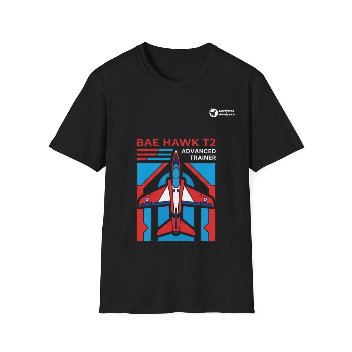 Hightime Hawk aviation graphic on a black unisex t-shirt