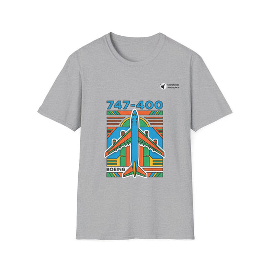 Jumbo Jetstream B747 aviation graphic on a sport grey unisex t-shirt