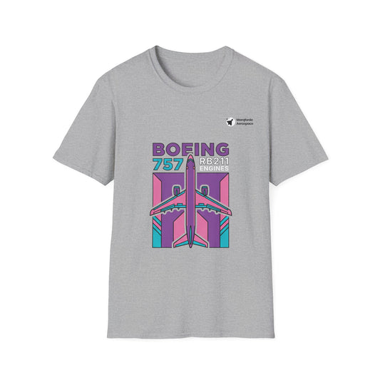 RB211 Roar Boeing 757 aviation graphic on a sport grey unisex t-shirt