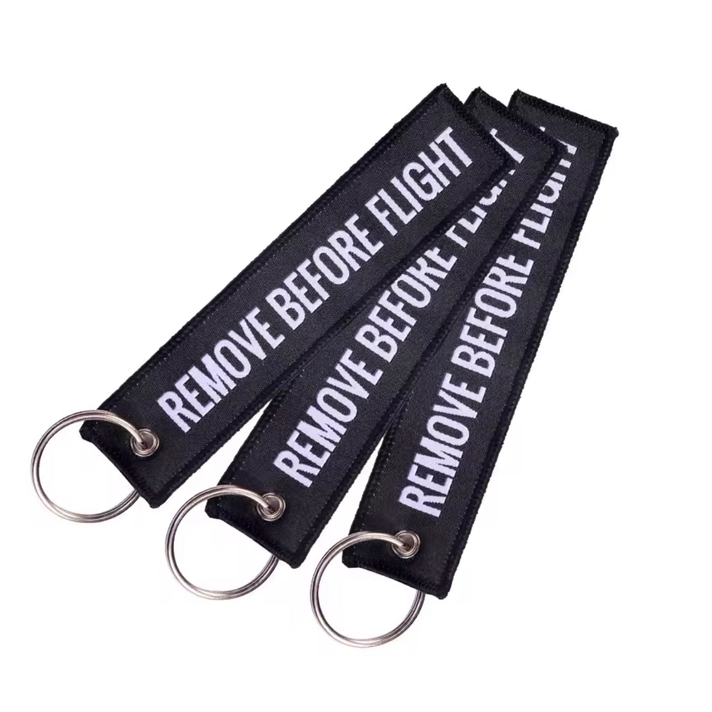 Remove Before Flight Keyring | Embroidered Flight Tag