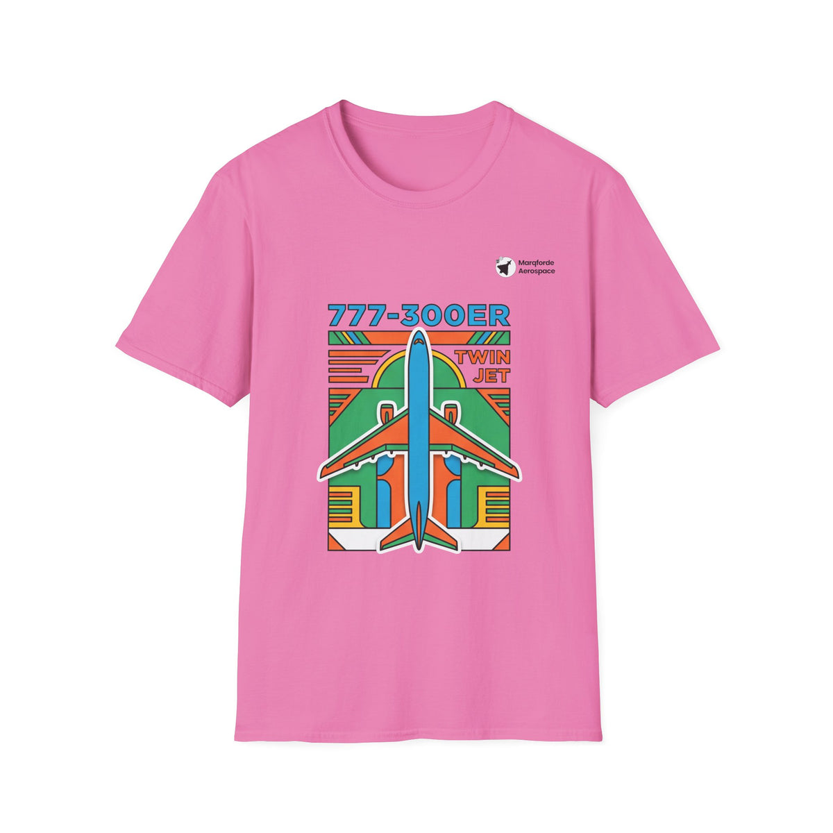 Triple Titan 777 aviation graphic on an azalea unisex t-shirt
