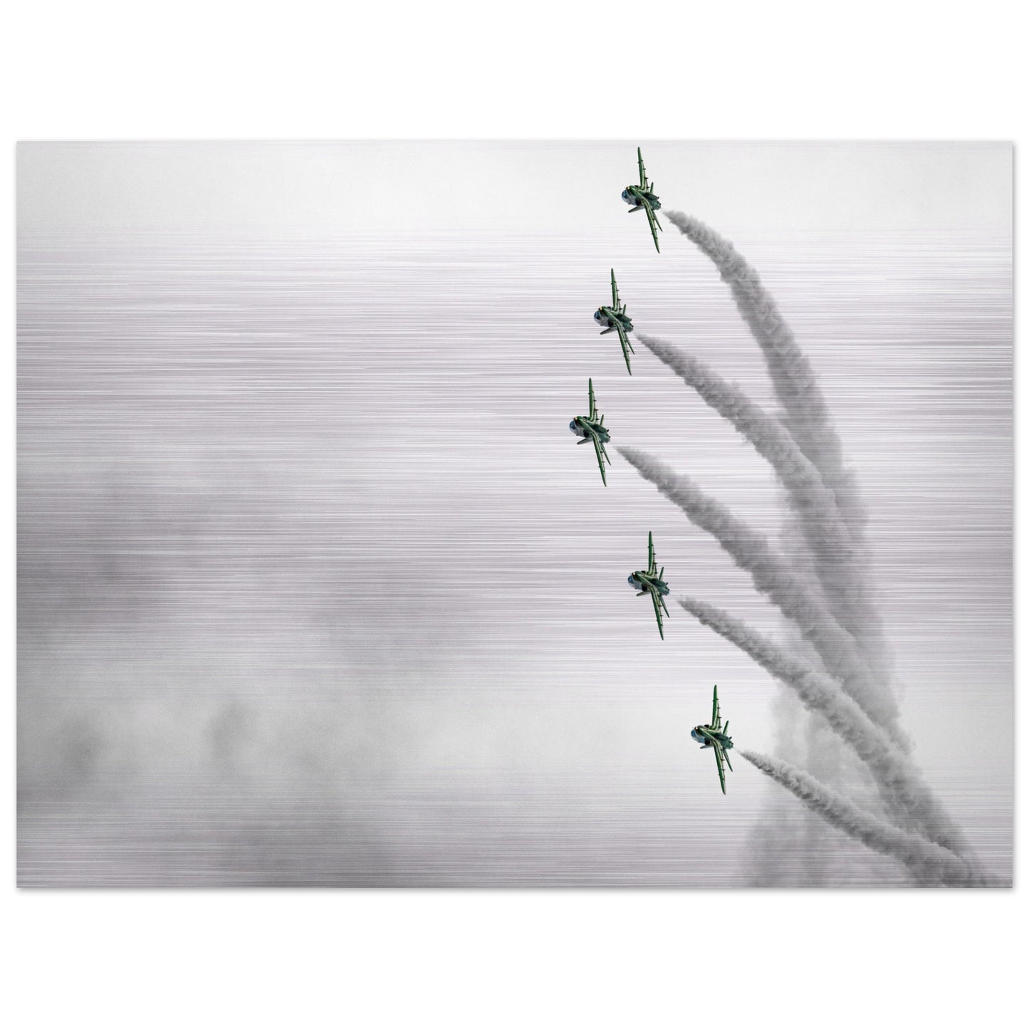 Premium Royal Saudi Hawks Brushed Aluminum Art for Aviation Lovers