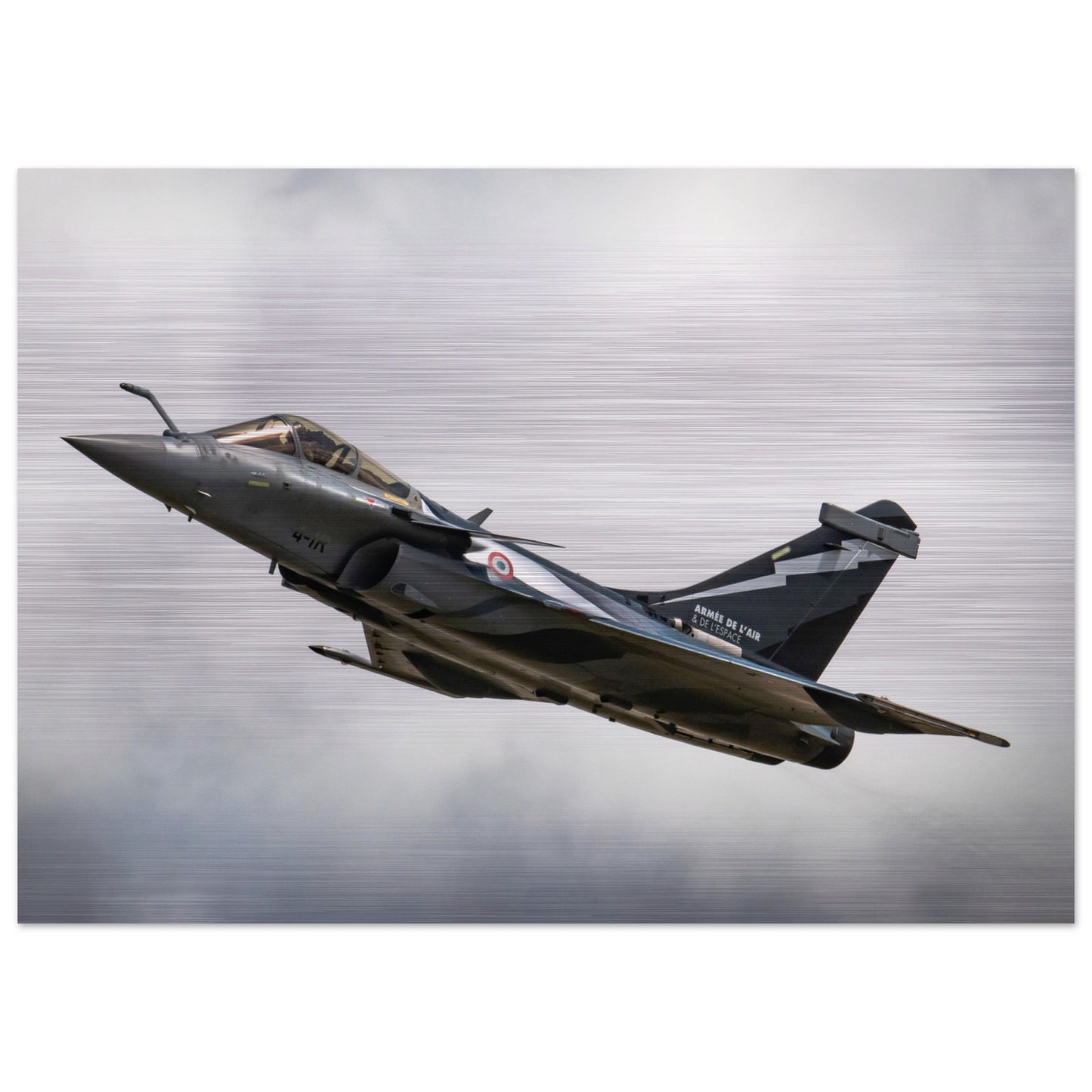 High-Quality Metal Print Featuring French Dassault Rafale in Flight