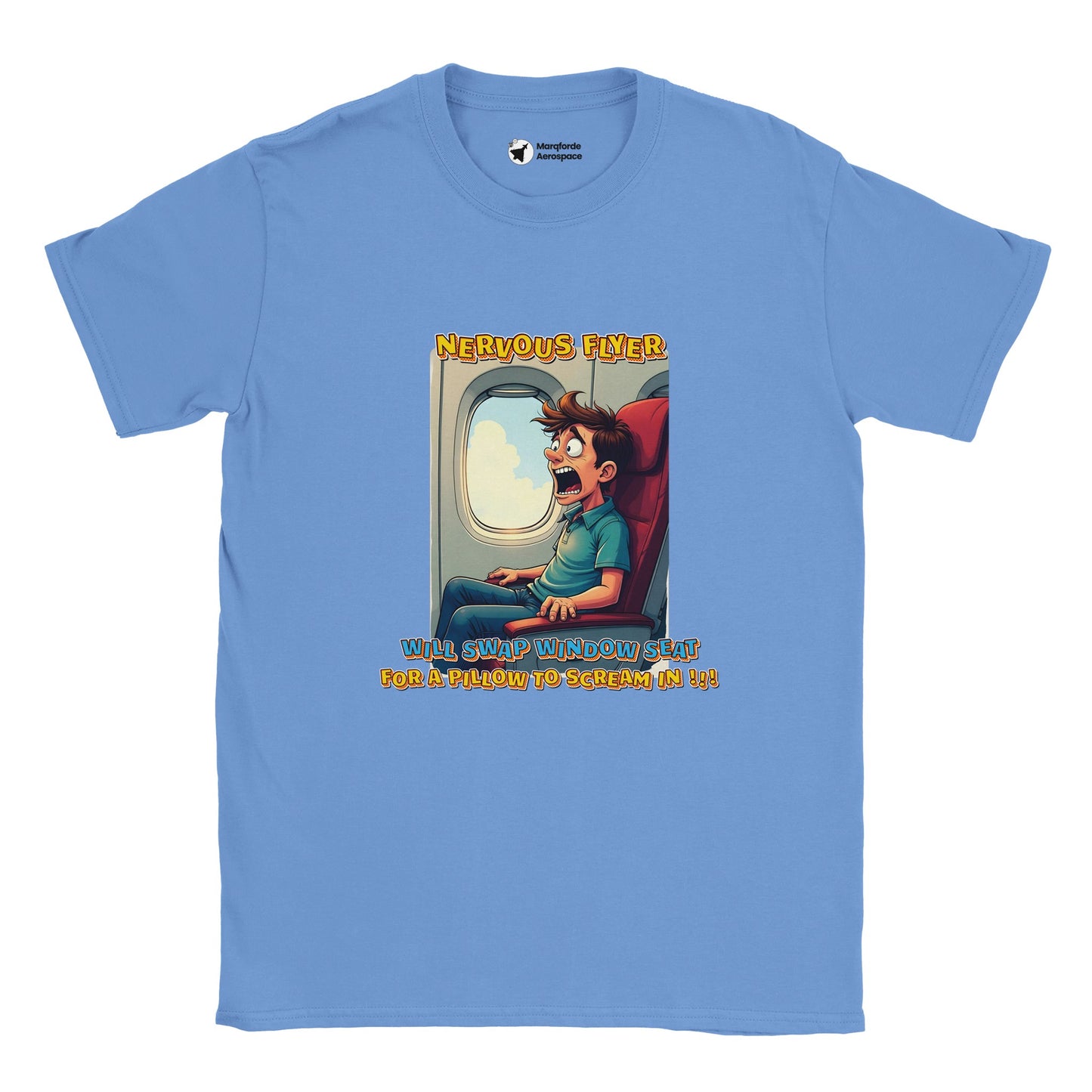 Close-Up of Nervous Flyer Checklist T-Shirt Print – Unique Design