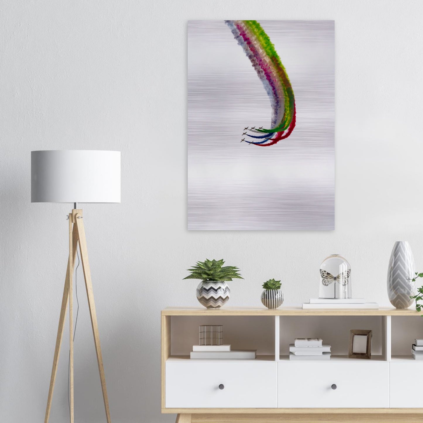 Close-Up of UAE Al-Fursan Brushed Aluminum Print – Glossy Finish