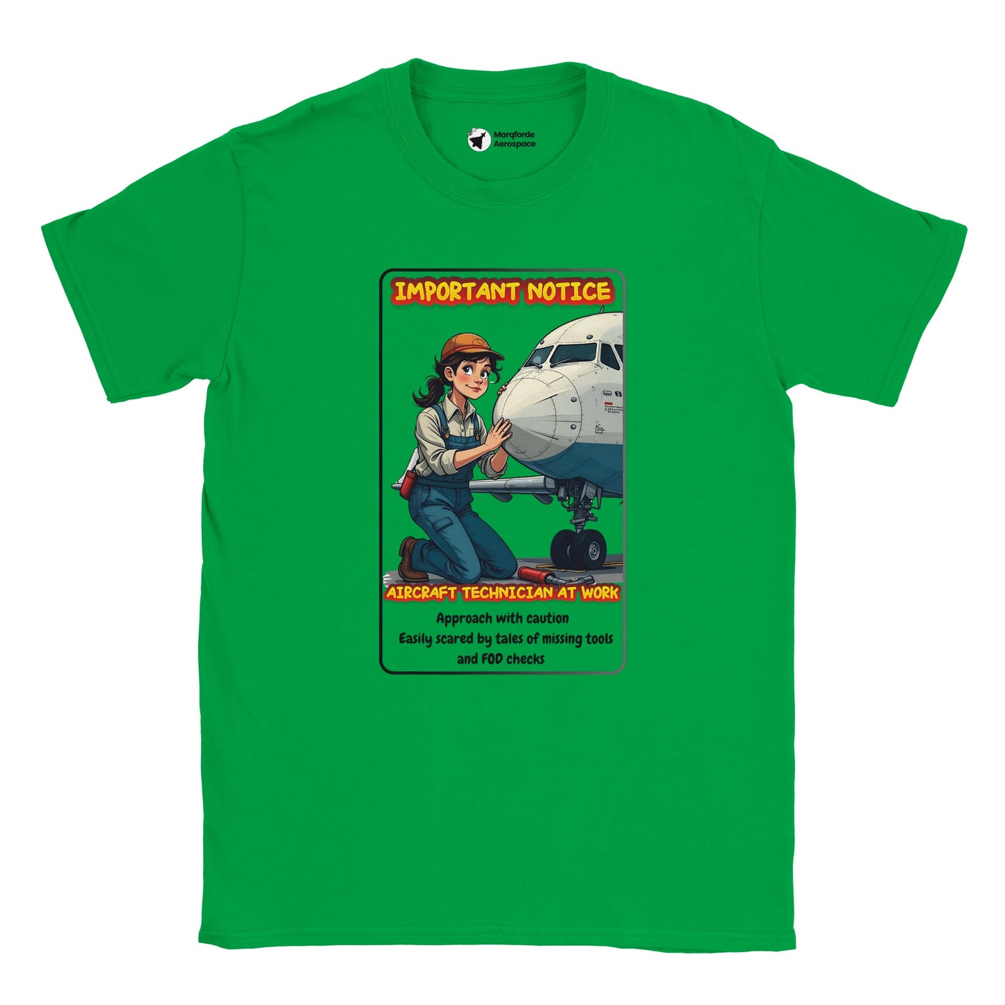 Unisex Aviation T-Shirt – Aircraft Technician at Work Bold Print