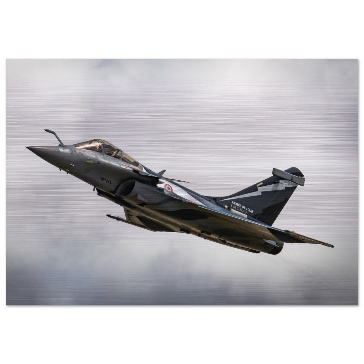 French Dassault Rafale Brushed Aluminium Print – Premium Aviation Art