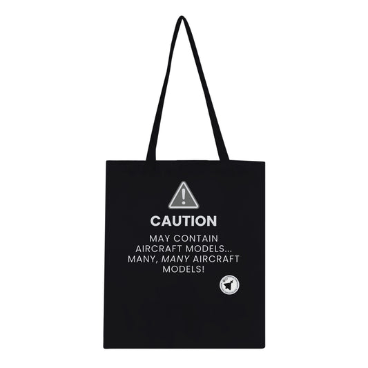 Aviation-Themed Tote Bag – May Contain Aircraft Models Print
