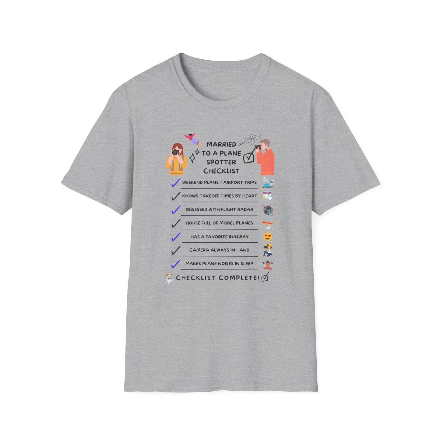 Lightweight & Comfortable Married to a Planespotter Shirt β Ideal for Aviation Fans