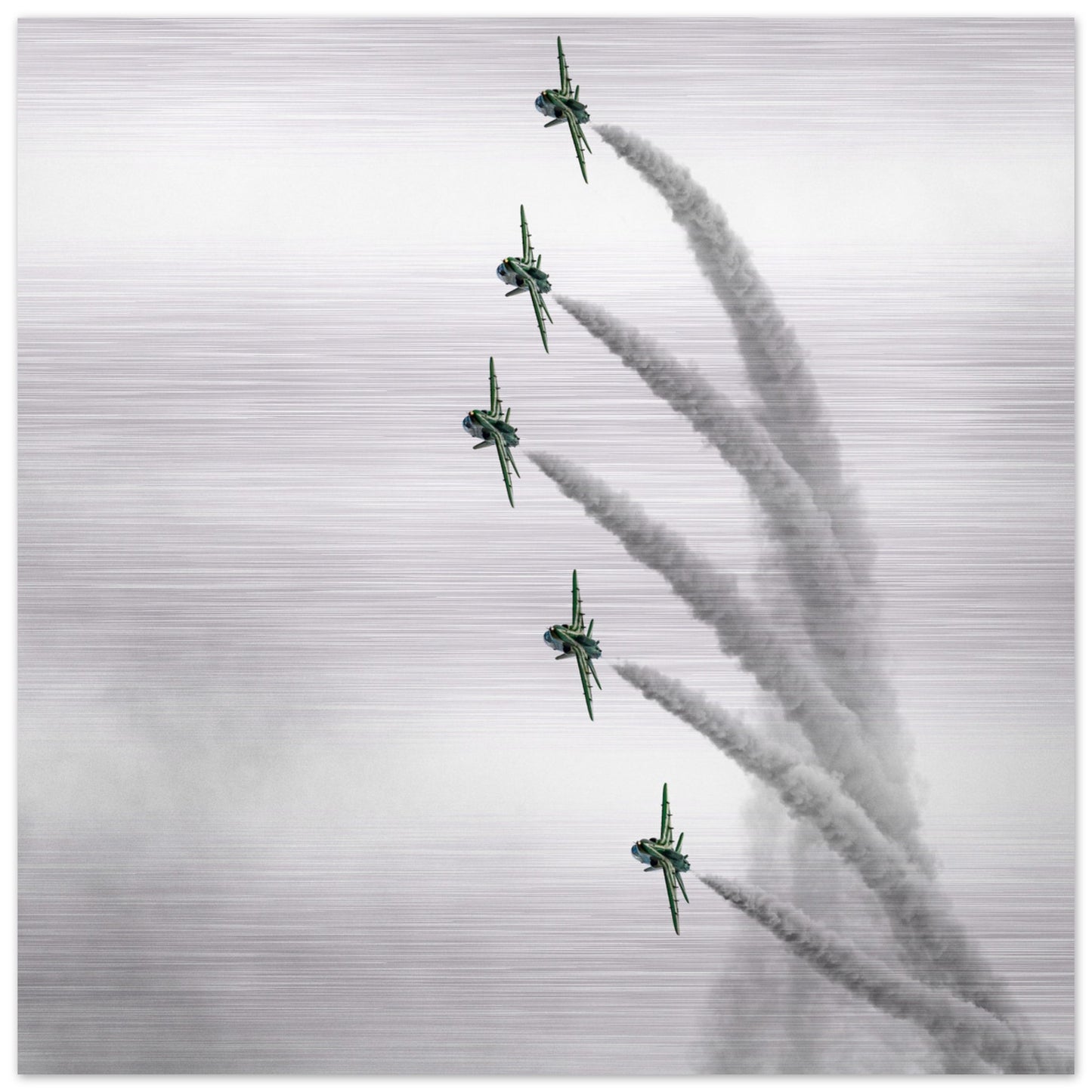 High-Quality Metal Print Featuring Royal Saudi Hawks Airshow Performance