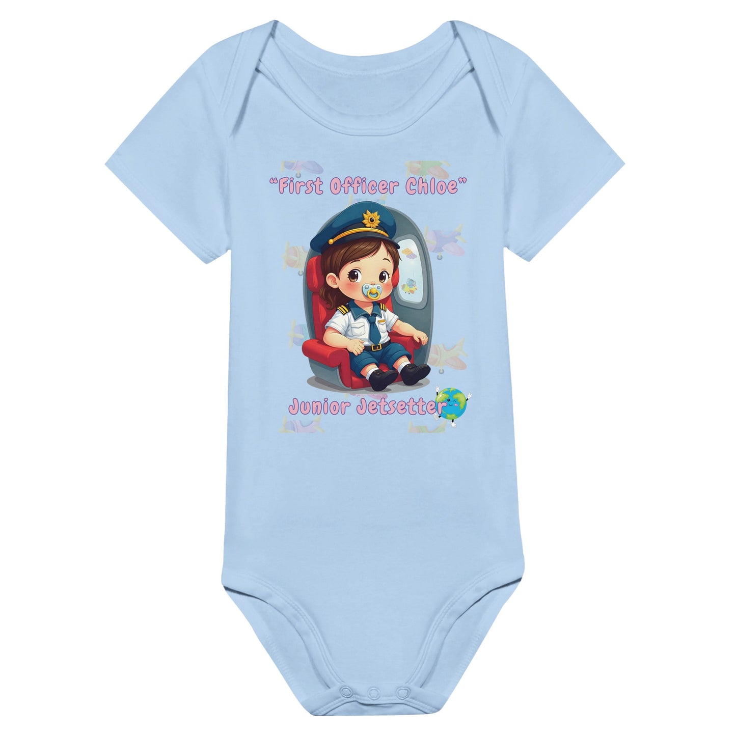 Junior Jetsetter Girls' Bodysuit – Ideal for Little Aviation Enthusiasts