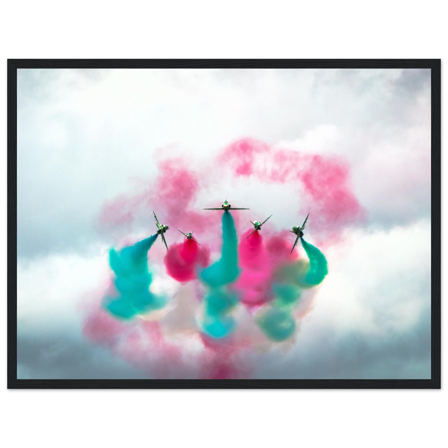 Framed Print of Saudi Hawks Formation Break – Sleek and Professional Design