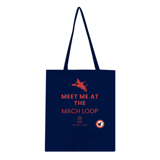 Aviation-Themed Tote Bag – Meet Me at The Mach Loop Bold Print